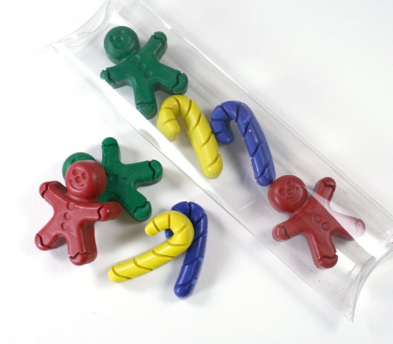 Gingerbread Men and Candy Cane crayon set by Scribblers Crayons