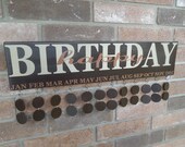 No Vinyl - Happy Birthday Reminder Board Sign - Hand-Painted, Solid Wood, Ready to Complete Tags