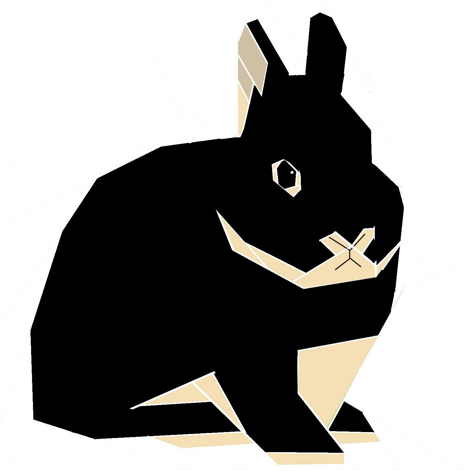 Netherland Dwarf Rabbit paper-piecing pattern, PDF
