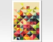 Art Print Triangles Home Décor Nursery 5 X 7 inch Original Design by Adidit Print no. 225