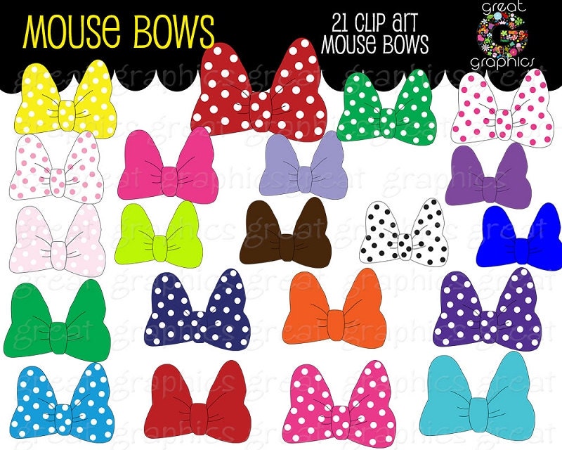 Mouse Bow Clipart Minnie Mouse Inspired Bow Clipart Mouse Bow Digital Clipart Instant Download Il_570xn