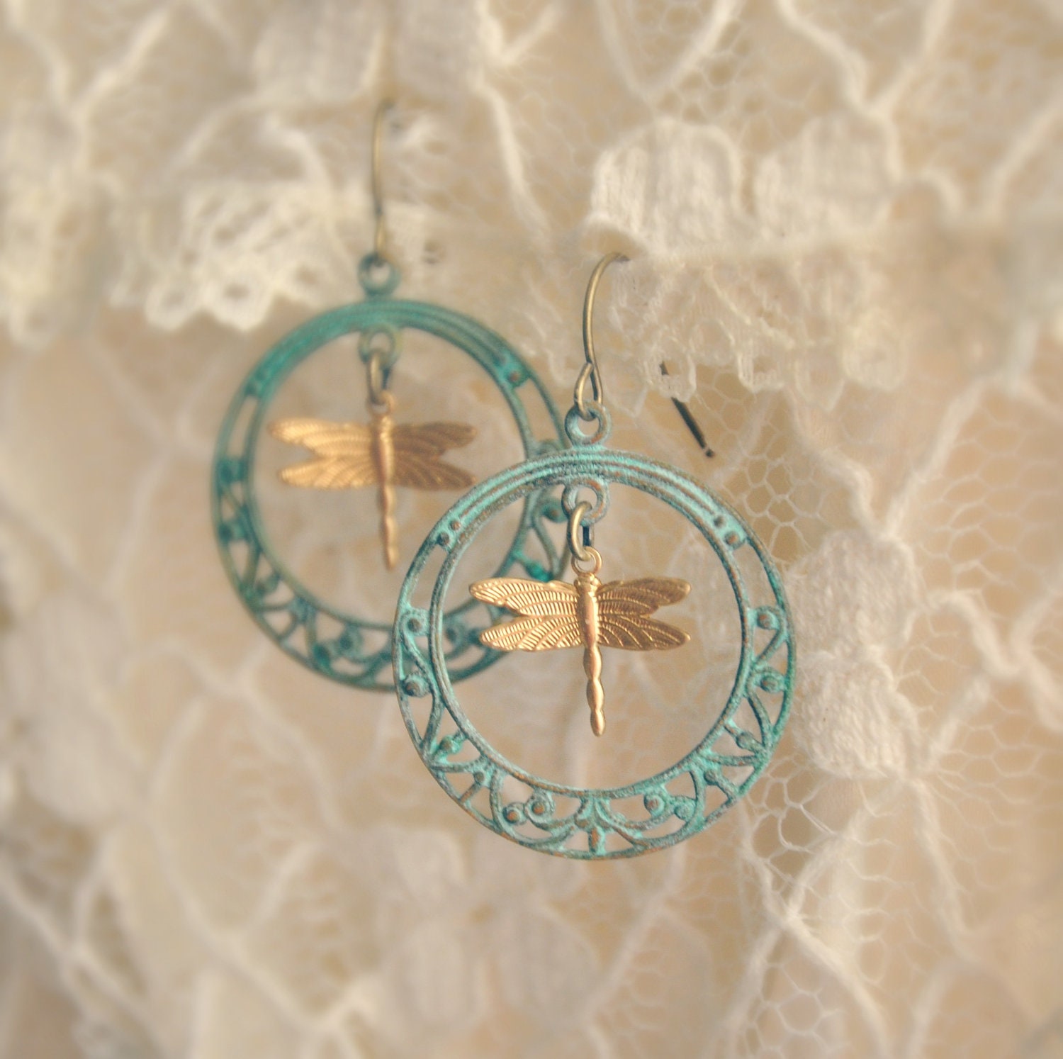 dragonfly hoop earrings.
