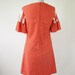 60s Mod Shift Dress Daisy Floral Appliqués Stripes Womens Size Medium
