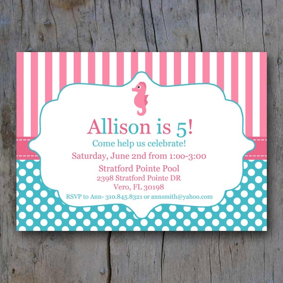Printable Under the Sea Birthday Invite Il_570xn