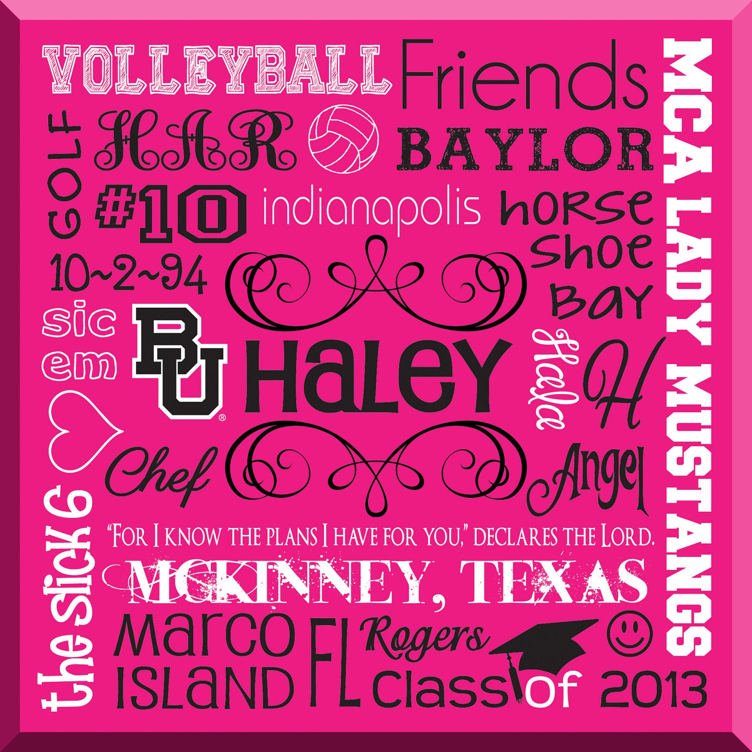 Graduation Gift - Personalized Canvas Sign - 14" x 14" Other sizes and colors available Il_570xn