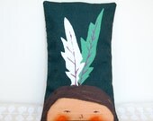 FREE SPIRIT small scented pillow sachet indian girl with feathers