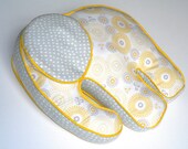Pastel Yellow Gray Elephant Pillow Gender Neutral Nursery