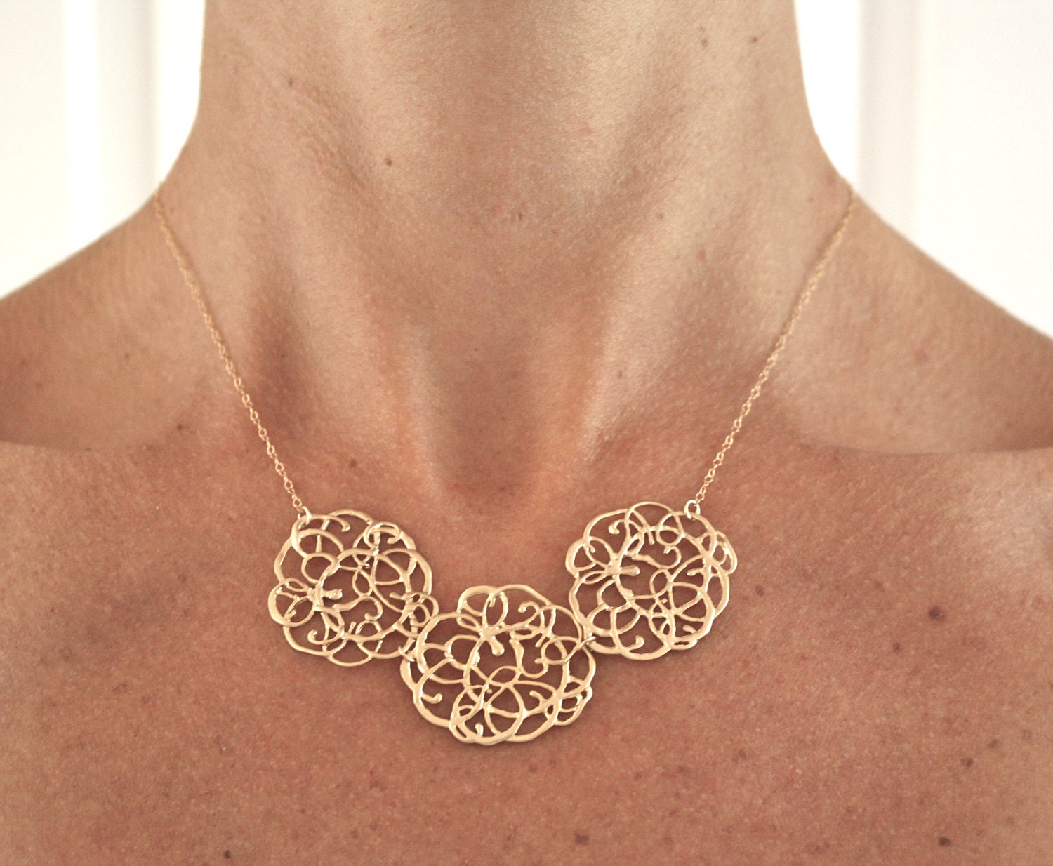 Statement Necklace, Gold Necklace, Bridesmaid Necklace, Bridal Necklace, Bib Necklace, Graduation Gift