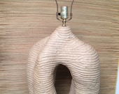 Rare Vintage Mid-Century Modern Biomorphic Sculptural Art Pottery Table Lamp