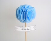 Pom Pom Cake Topper- Its a boy, birthday personalized banner with your message