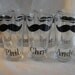Gift for Groomsmen Mustache PInt Glasses Personalized with Names and Date- Set of 6