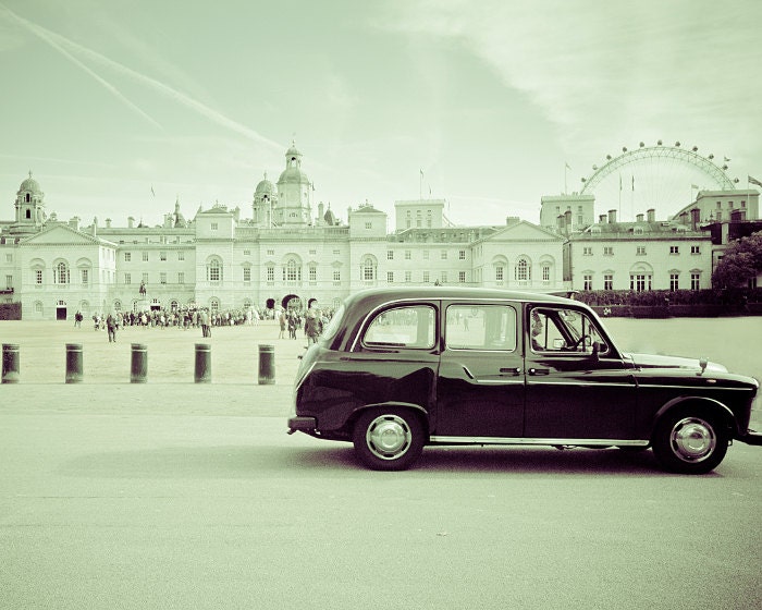 London photograph - A London Cabbies Morning - London Eye- London cab, 8x10