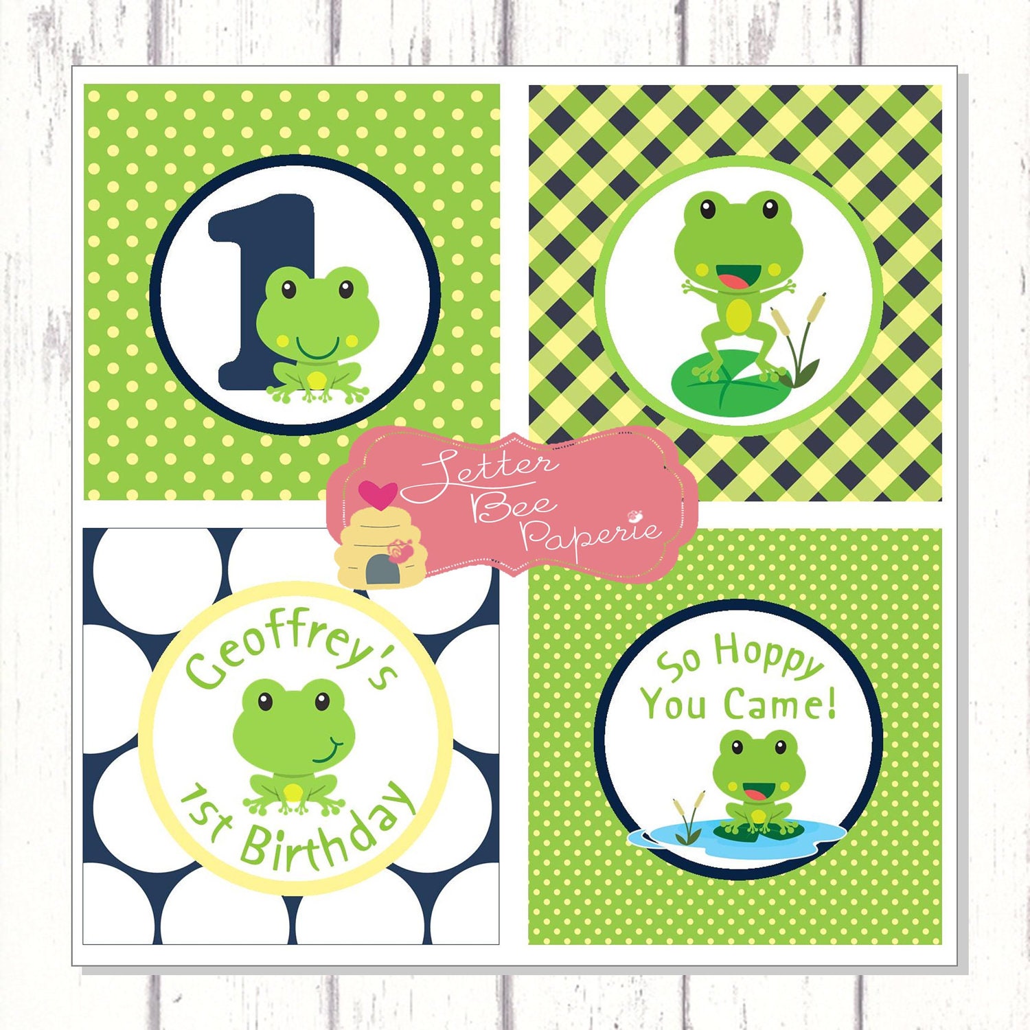 Hoppy Birthday Froggy Cupcake Toppers and Gift/Favor Tags - DIY You Print Il_170x135