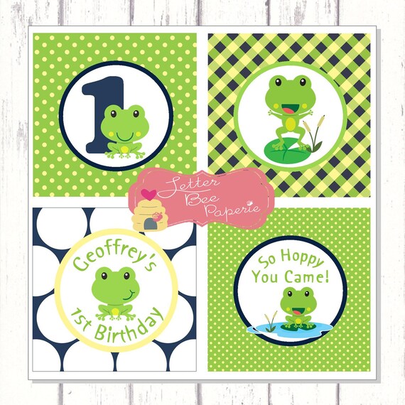 Hoppy Birthday Froggy Cupcake Toppers and Gift/Favor Tags - DIY You Print Il_570xn