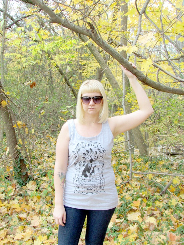 Women Boston Terrier Tea Party Grey Tank Shirt Available in S-M-L-XL-2XL FREE shipping