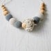 Classic Nursing Necklace / Teething Necklace - light grey and cream white