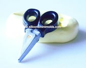 Scissors mold 159 - silicone mold, craft mold, porcelain mold, jewelry mold, food mold, pop up mold, clays mold, flexible mold