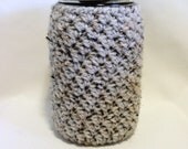 Mason Jar Cozy  Gray Tweed  PINT  Size  Tailgating, Carry Your Lunch, Kitchen, College Care Package