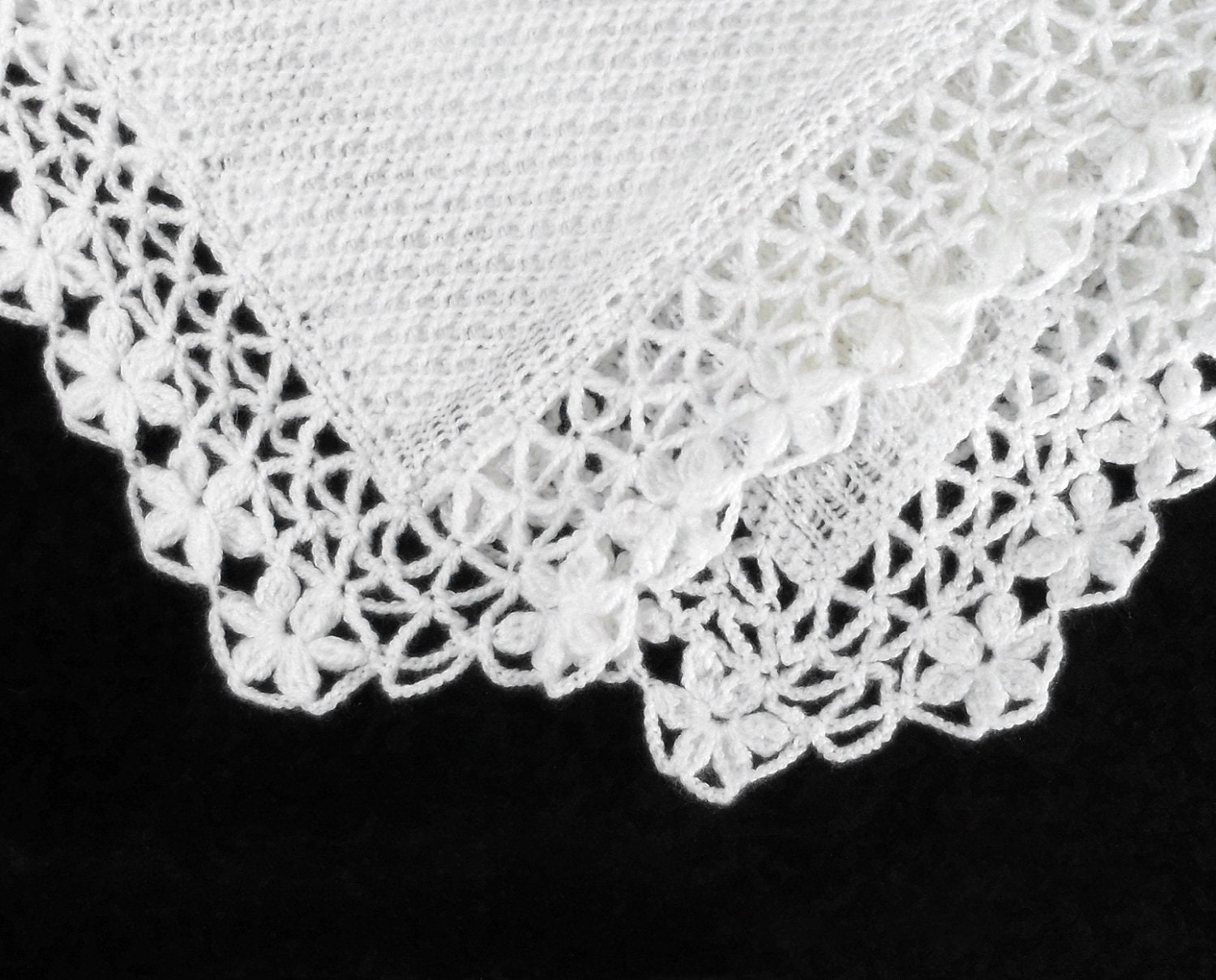 Knitted Baby Blanket - White