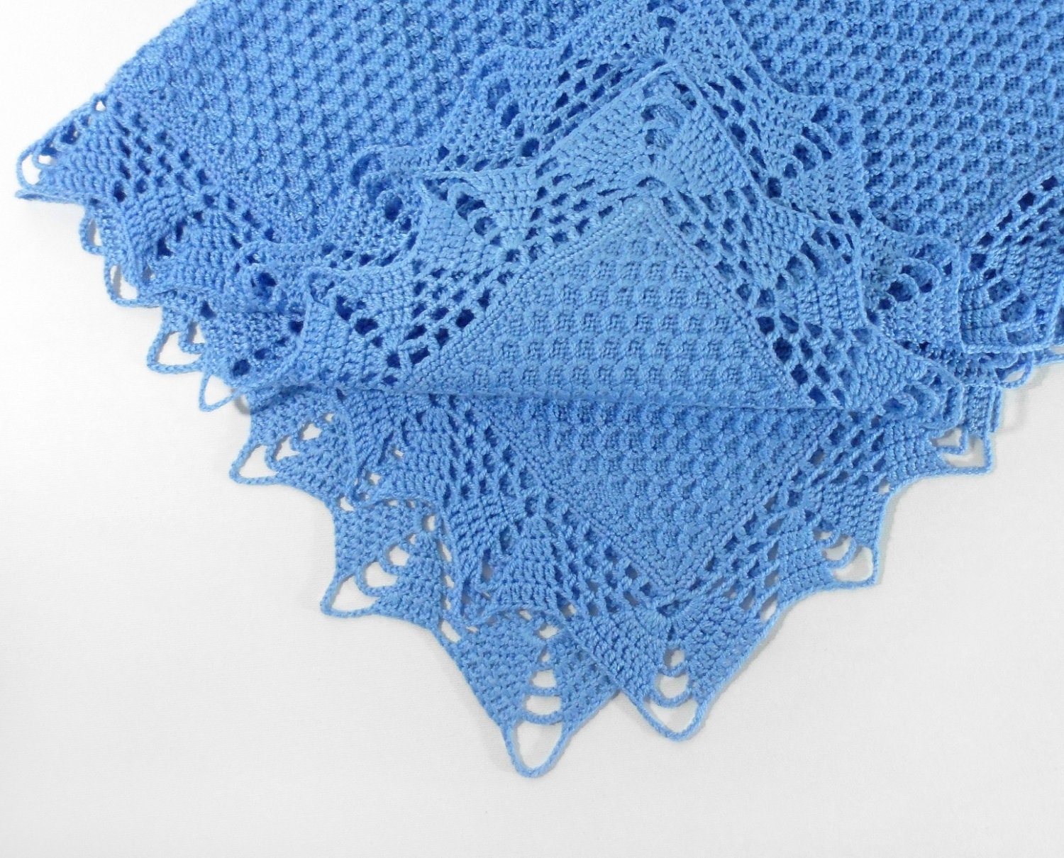 Knitted Baby Blanket - Blue