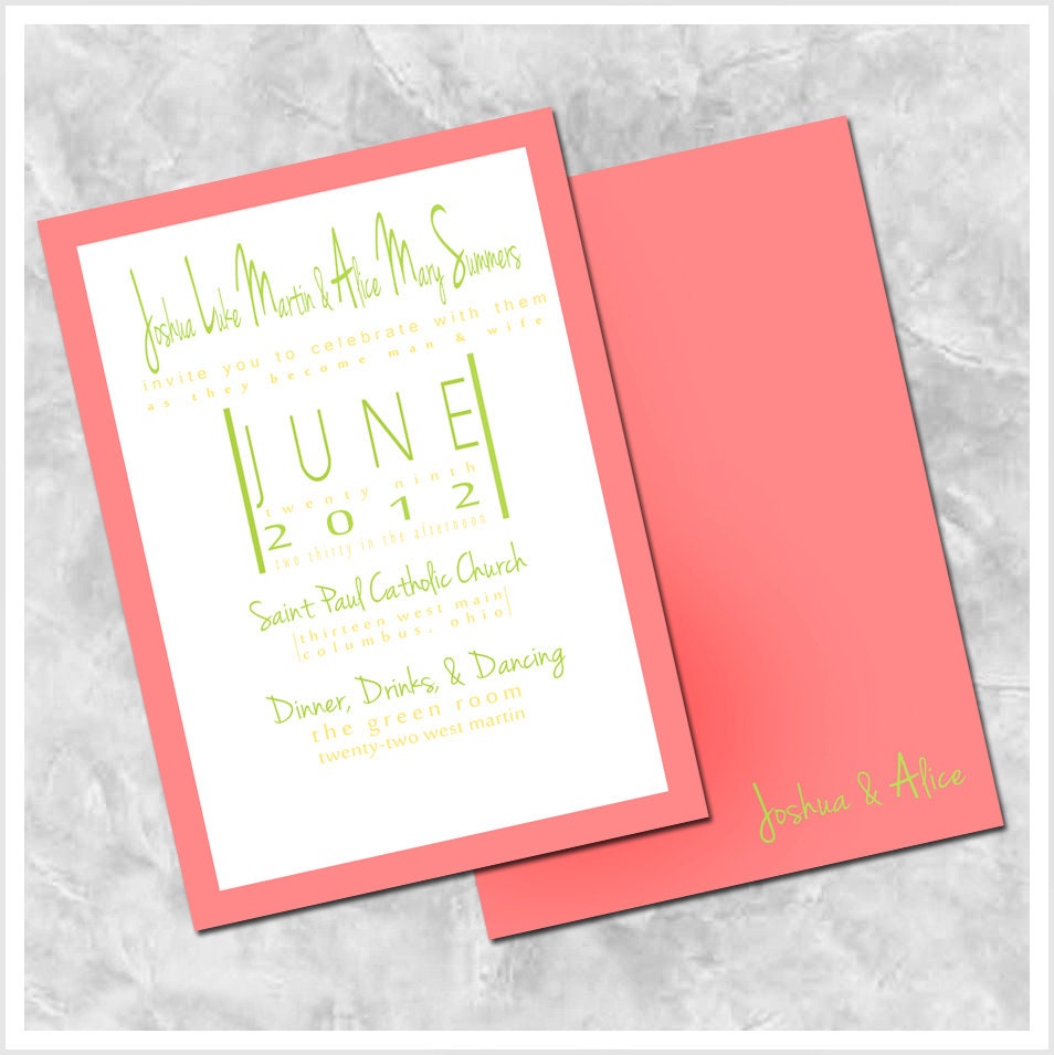 Simple & Elegant with your colors Wedding Invitation