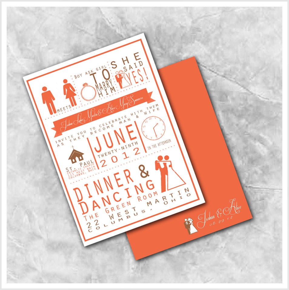 Boy Meets Girl Wedding Invitations