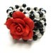 Day of the Dead Bracelet Sugar Skull Cuff Wrap Memory Wire White Black Red Rose