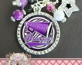CHEER Necklace with CHEER Charm, Customizable Cheerleader to Team Colors, Sports Jewelry, (Necklace)