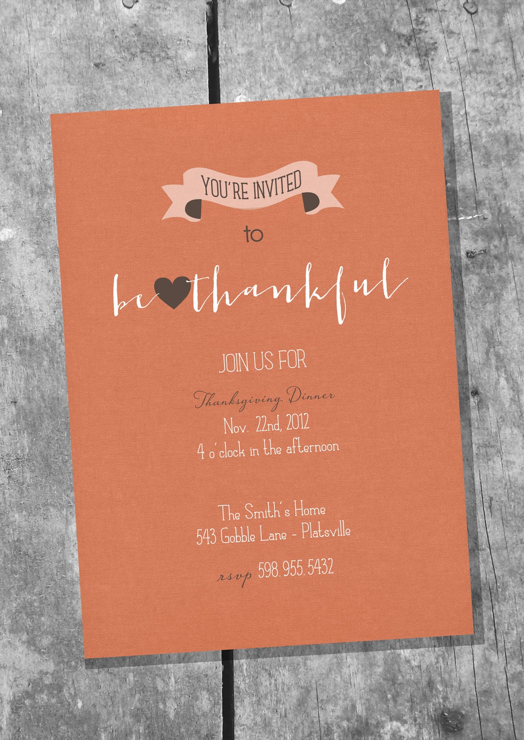 Thanksgiving Dinner Invitation customized - PRINTABLE INVITATION by Itsy Belle Il_570xn