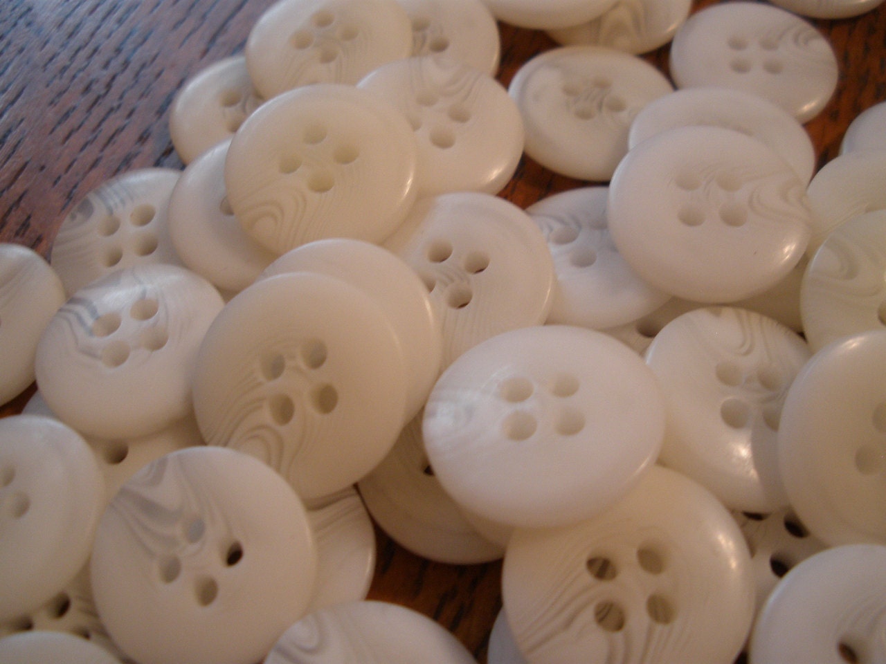 White Horn Effect Buttons -48 Plastic 5/8" (15MM) sew-on 4 hole sewing crafts scrapbooking bulk craft stash