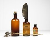 Antique Late 1800's / Early 1900's Amber Apothecary Jars - Ephedrine, Eugenol