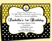 Bumble Bee Birthday or Baby Shower Invitation Printable - Sweet Bee Honeycomb Collection