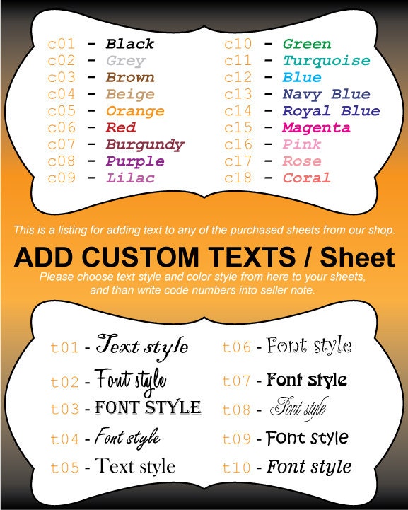 Add Custom Texts for purchased sheets / Printable Label Sticker Card Hangtags Digital Collage Sheets - Print Your Own DIY