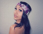 Plum Floral Turban Head Band