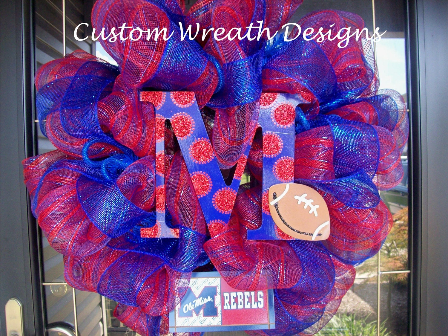 Deco Mesh Ole Miss Fan Wreath