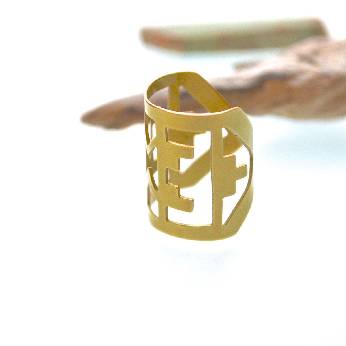 HALF OFF Castle Ring - Carthage Series Hand-Cut Brass Ring