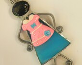 Girl magnet stained glass (vitrage) handmade by dalit glass free shipping