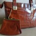 Vintage Handbag/Lou Taylor /Cognac Leather /Tote/Shoulder Bag