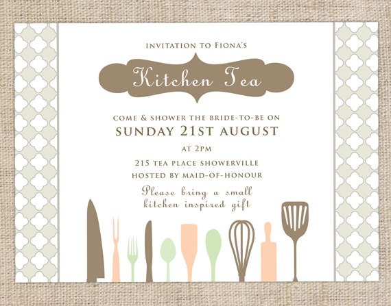 Printable Custom Kitchen Tea/Bridal Shower Invitation Il_570xn
