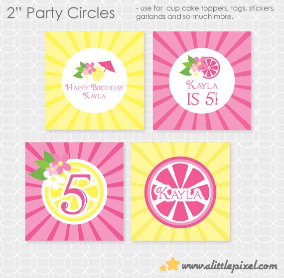 Lemonade Party Circles - Personalized Printable Il_170x135