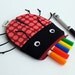 Pink Ladybug by MinneBites / Handmade Lady Bug Bag - Lady Bug Birthday - Crayon Holder - Party Favor - Zipper Pouch - Pink Bag
