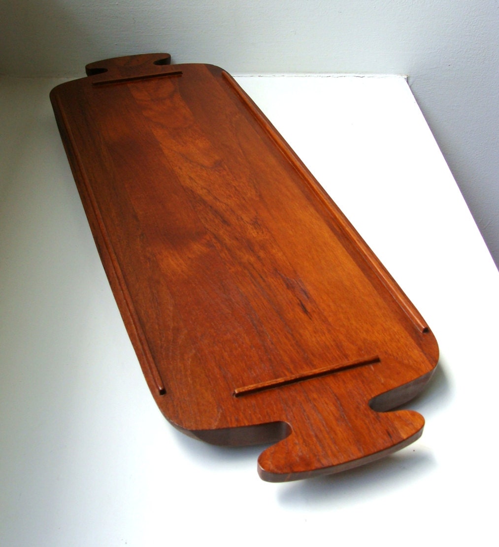 Mid Century Modern Long Teak Tray Ernest Sohn Siamese Teak 1960's