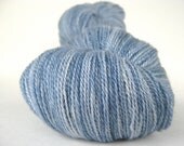RAIN Hand Dyed Yarn Merino and Silk Lace Weight Gray Blue - spinningmulefibers