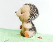 Hedgehog Thorny Teddy Friend - Brownie - 4 inch  Woodland Animal - Made to order