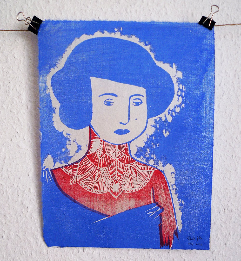 La Madame - Japanese woodblock printing - limited edition : 4/7