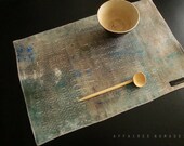 ON SALE // Art-Table-mat linen ooak .. Ethnic moment / FRAGMENTS