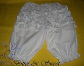 White bloomers SS -Steampunk -Gothic-Lolita -Moulin Rouge -Cabaret -Bettie Page -Victorian -Burlesque -Ruffles -(Bitter & Sweet)