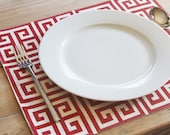 Placemats - Red Grid - Set of 4 - FREE SHIPPING