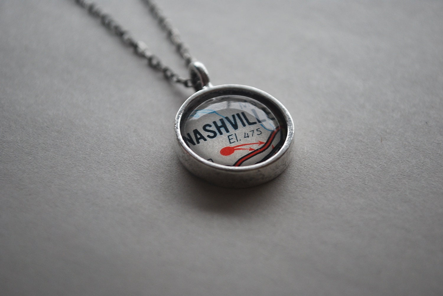 Custom Vintage Map Pendant