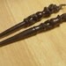 2 Carved Black Wood Hair Stick